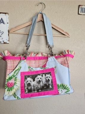 Rebecca Ray Handbag Rare West Highland Terrier Novelt Patchwork Design Prairie